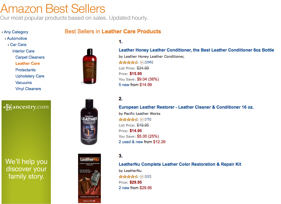 number one selling leather conditioner on amazon